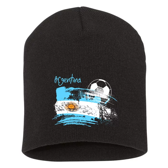 Argentina World Champion Football For Lover Gift Trending Short Acrylic Beanie