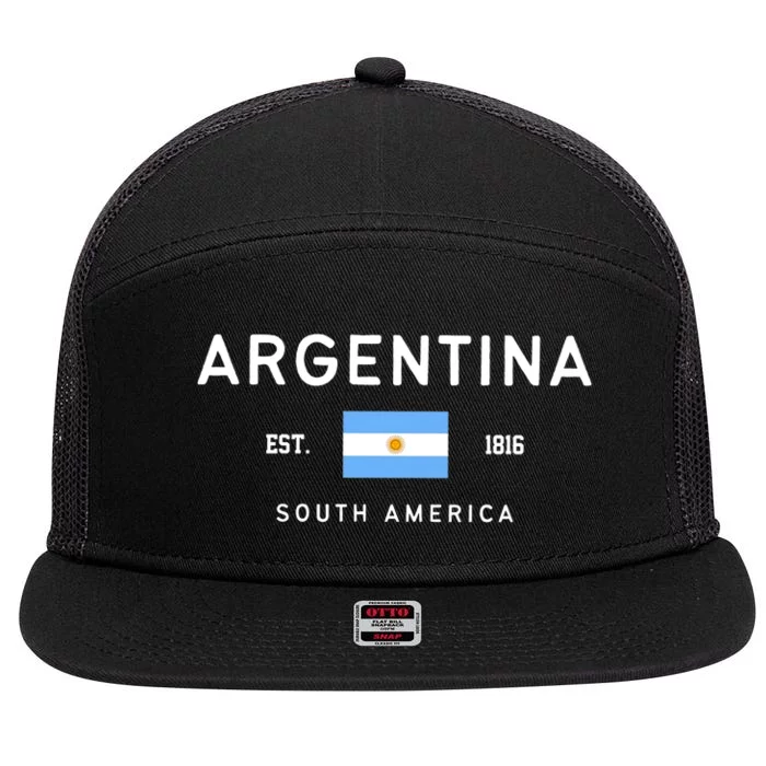 Argentina World Champion Football For Lover Gift Trending 7 Panel Mesh Trucker Snapback Hat