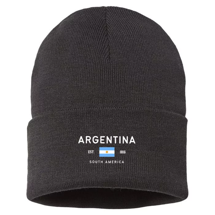 Argentina World Champion Football For Lover Gift Trending Sustainable Knit Beanie