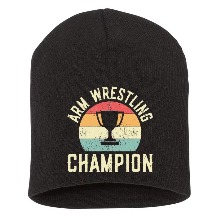 Arm Wrestling Champion Short Acrylic Beanie