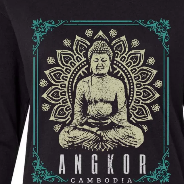 Angkor Wat Cambodia Buddha Temple Travel Souvenir Gift Meaningful Gift Womens Cotton Relaxed Long Sleeve T-Shirt