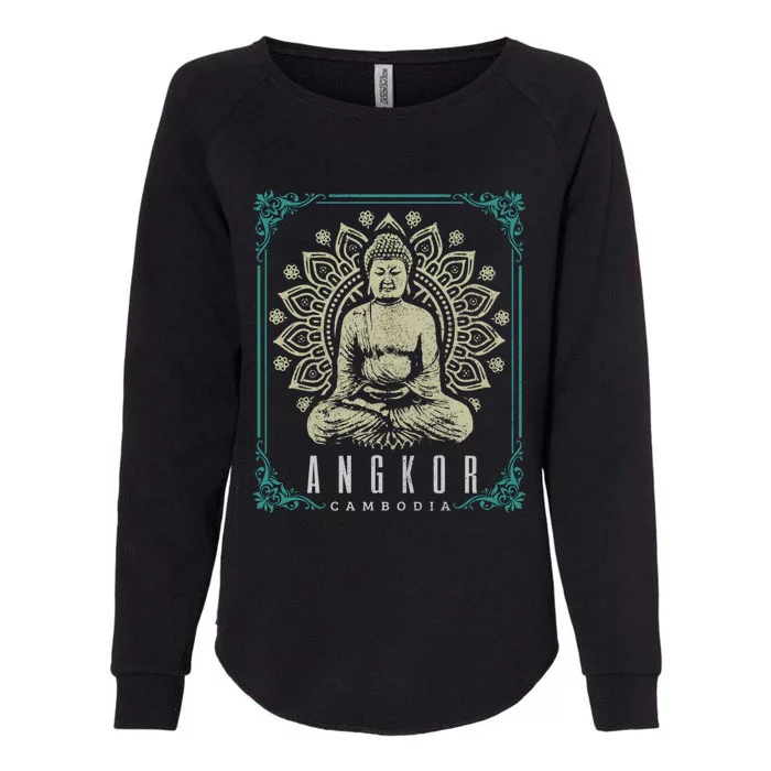 Angkor Wat Cambodia Buddha Temple Travel Souvenir Gift Meaningful Gift Womens California Wash Sweatshirt