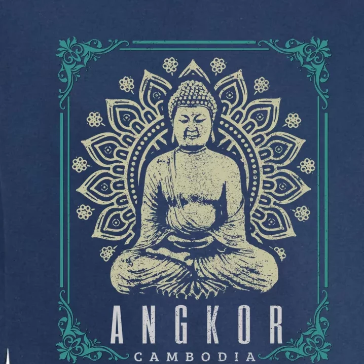 Angkor Wat Cambodia Buddha Temple Travel Souvenir Gift Meaningful Gift Garment-Dyed Sweatshirt