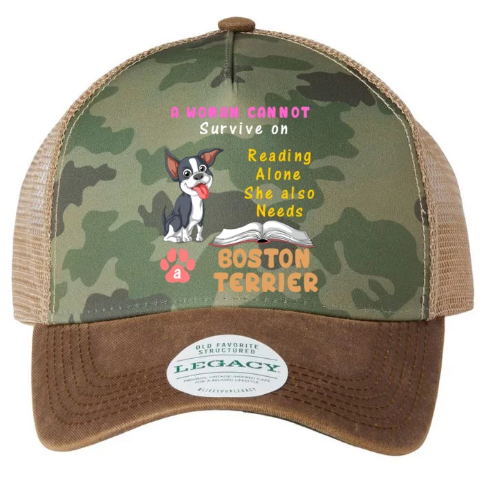 A Woman Cannot Survive On Reading Alone She Also Needs A Boston Terrier Legacy Tie Dye Trucker Hat