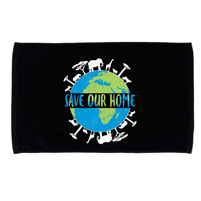 Animals Wildlife Conservation Save Our Home Earth Day Gift Microfiber Hand Towel