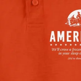 Americans WeLl Cross A Frozen River (WeVe Done It Before) Dry Zone Grid Performance Polo