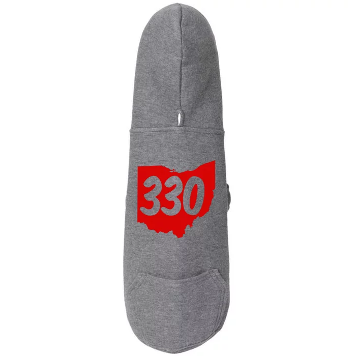 Akron Warren Canton Youngstown Ohio 330 Area Code Doggie 3-End Fleece Hoodie