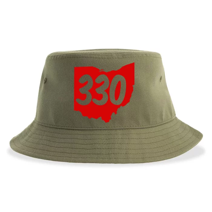 Akron Warren Canton Youngstown Ohio 330 Area Code Sustainable Bucket Hat