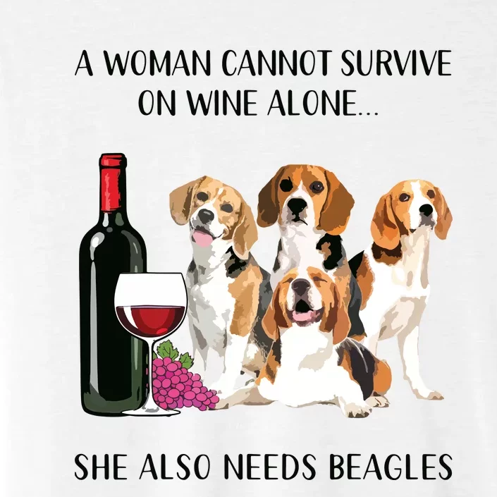 A Woman Cannot Survive On Wine Alone Beagle Lovers ChromaSoft Performance T-Shirt