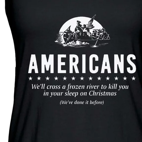 Americans WeLl Cross A Frozen River Ladies Essential Flowy Tank