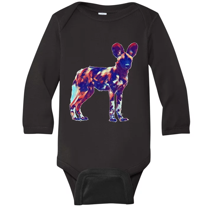 African Wild Dog Baby Long Sleeve Bodysuit