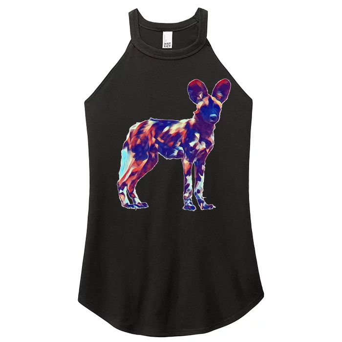 African Wild Dog Women’s Perfect Tri Rocker Tank