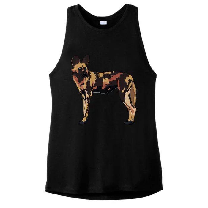 African Wild Dog Hunting Endangered Gift Gift Ladies Tri-Blend Wicking Tank