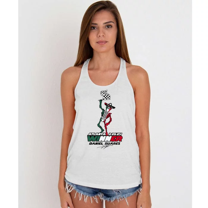 Atlanta Winner Daniel Suarez Women's Knotted Racerback Tank