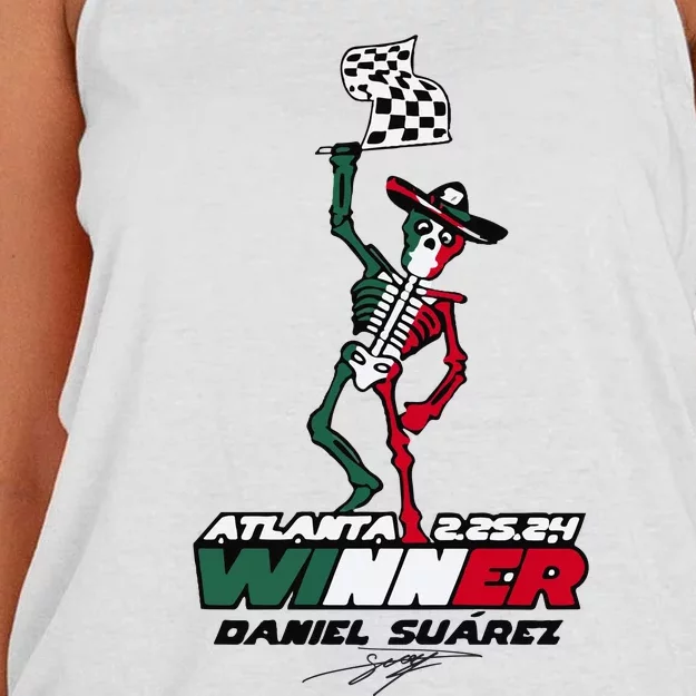 Atlanta Winner Daniel Suarez Women's Knotted Racerback Tank