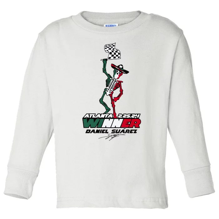 Atlanta Winner Daniel Suarez Toddler Long Sleeve Shirt