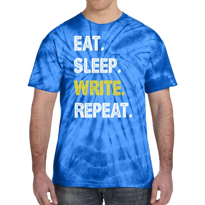 Autor Writer Eat Sleep Write Repeat Journalist Gift Tie-Dye T-Shirt