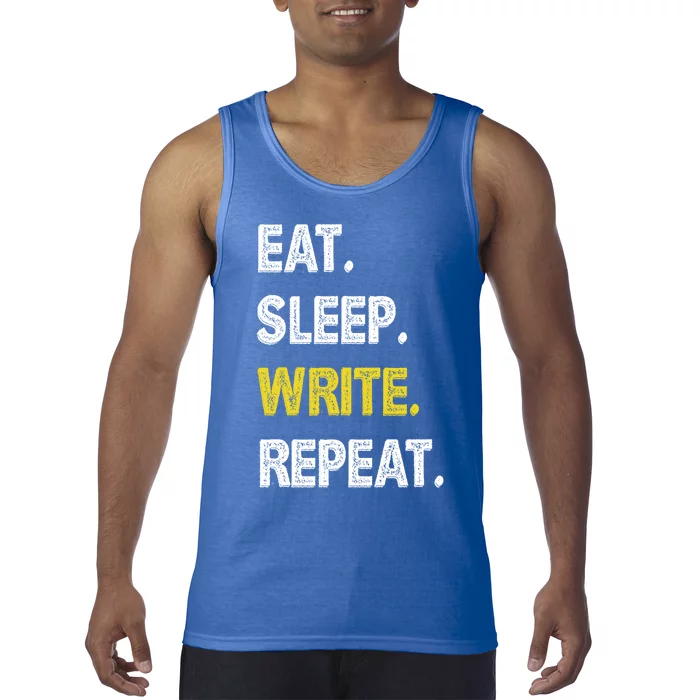 Autor Writer Eat Sleep Write Repeat Journalist Gift Tank Top