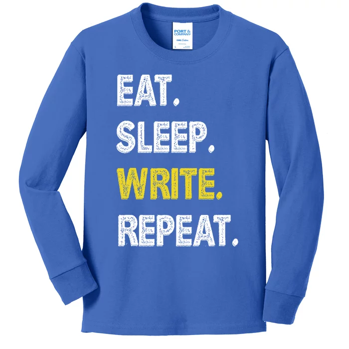 Autor Writer Eat Sleep Write Repeat Journalist Gift Kids Long Sleeve Shirt