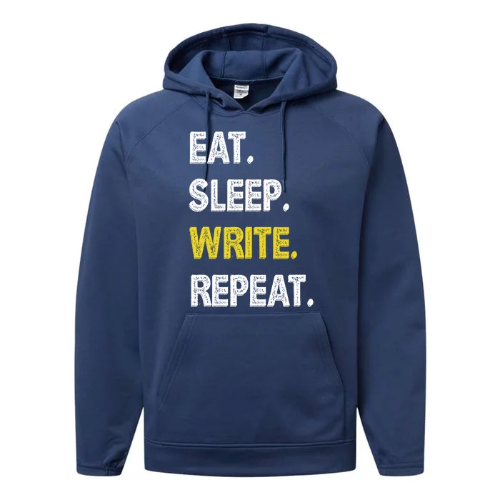 Autor Writer Eat Sleep Write Repeat Journalist Gift Performance Fleece Hoodie