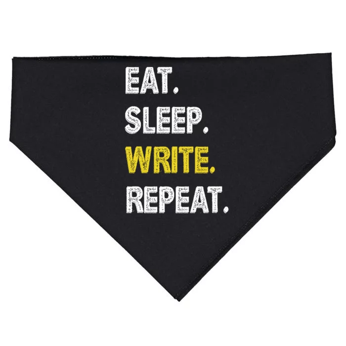 Autor Writer Eat Sleep Write Repeat Journalist Cute Gift USA-Made Doggie Bandana