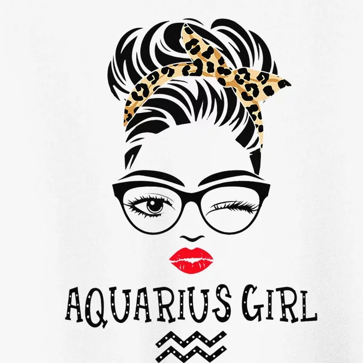 Aquarius Wink Eye Woman Face Wink Eyes Lady Birthday Toddler T-Shirt