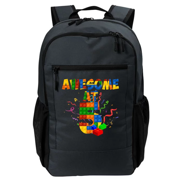 Awesome At 5 Cute Birthday Building Blocks Daily Commute Backpack