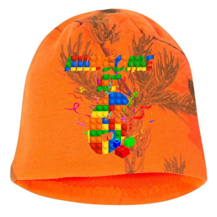 Awesome At 6 Cute Birthday Building Blocks Kati - Camo Knit Beanie