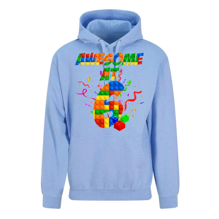 Awesome At 6 Cute Birthday Building Blocks Unisex Surf Hoodie