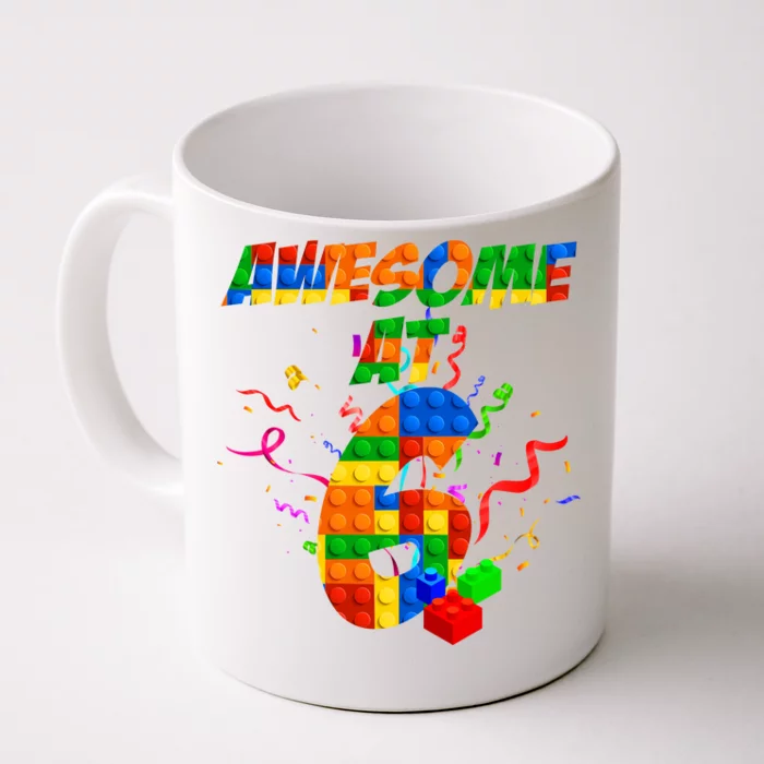 Awesome At 6 Cute Birthday Building Blocks Front & Back Coffee Mug