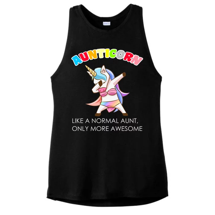 Awesome Aunticorn Like A Normal Aunt Ladies Tri-Blend Wicking Tank