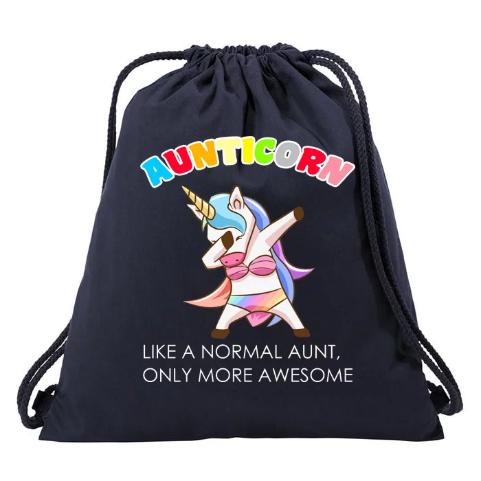 Awesome Aunticorn Like A Normal Aunt Drawstring Bag