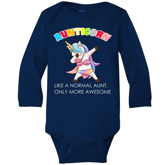 Awesome Aunticorn Like A Normal Aunt Baby Long Sleeve Bodysuit