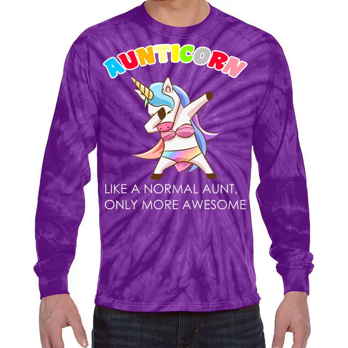 Awesome Aunticorn Like A Normal Aunt Tie-Dye Long Sleeve Shirt