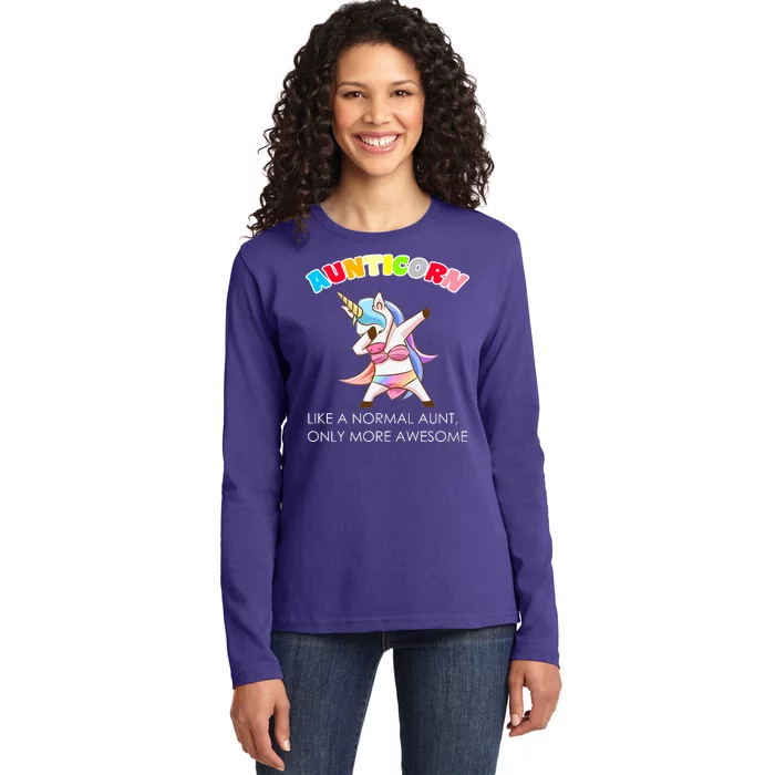 Awesome Aunticorn Like A Normal Aunt Ladies Long Sleeve Shirt