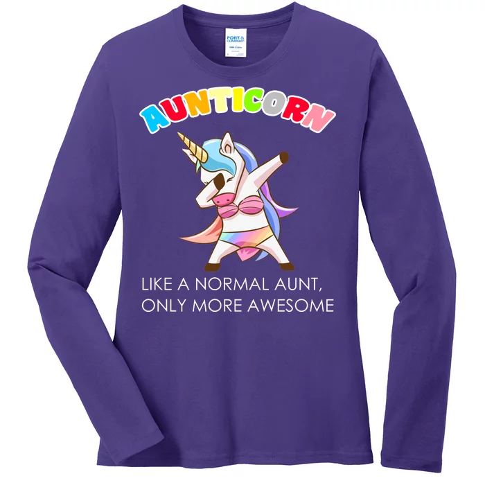 Awesome Aunticorn Like A Normal Aunt Ladies Long Sleeve Shirt