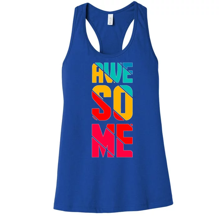 Awesome Broken Letters Women's Racerback Tank