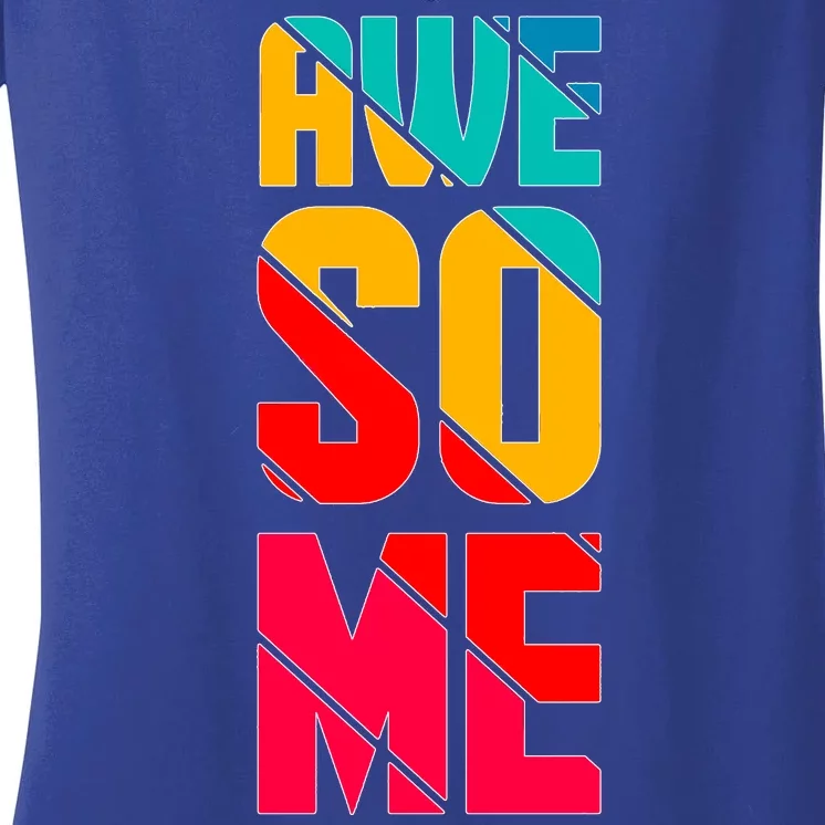 Awesome Broken Letters Women's V-Neck T-Shirt