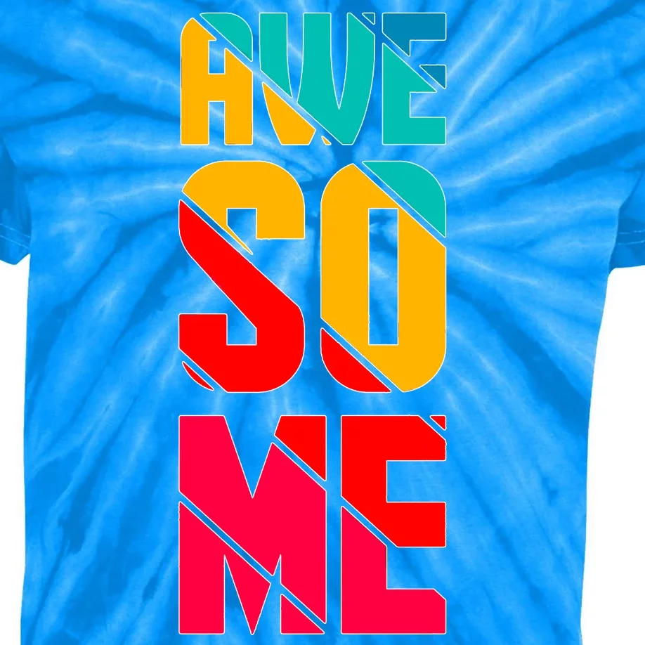 Awesome Broken Letters Kids Tie-Dye T-Shirt