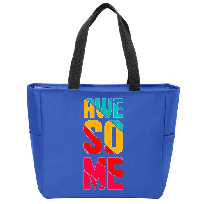 Awesome Broken Letters Zip Tote Bag