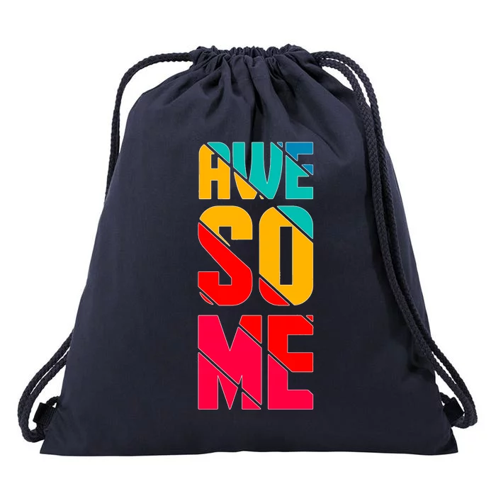 Awesome Broken Letters Drawstring Bag