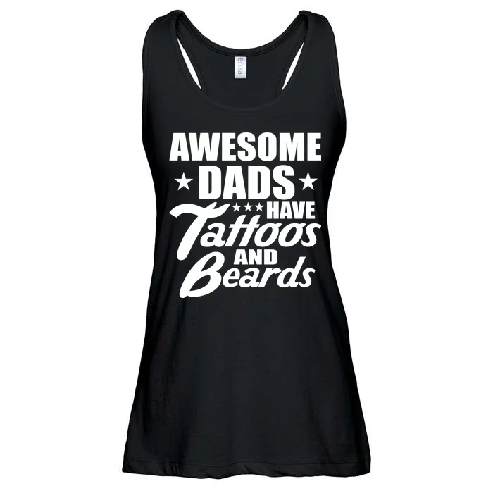 Awesome Dads Have Tattoos And Beards Ladies Essential Flowy Tank