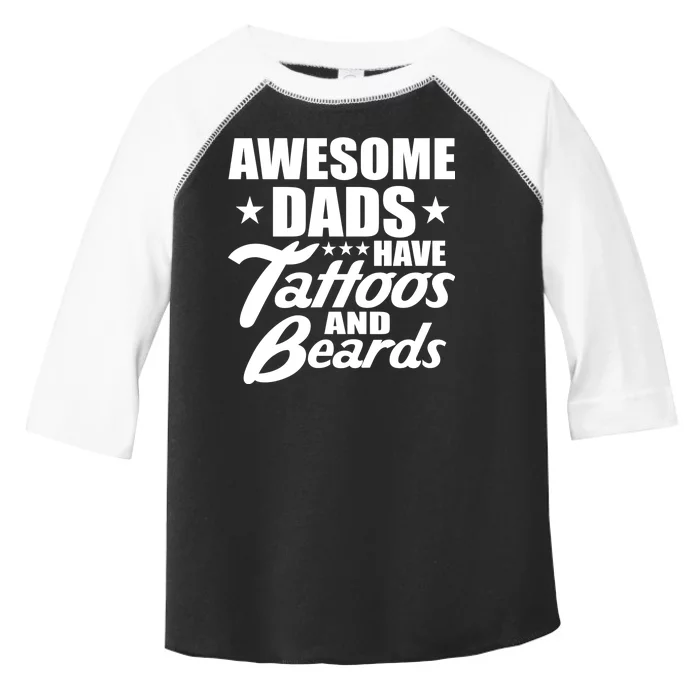 Awesome Dads Have Tattoos And Beards Toddler Fine Jersey T-Shirt