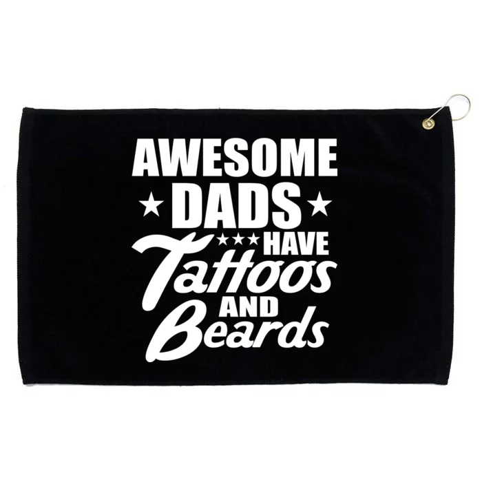 Awesome Dads Have Tattoos And Beards Grommeted Golf Towel