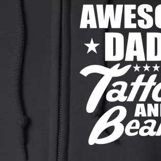 Awesome Dads Have Tattoos And Beards Full Zip Hoodie