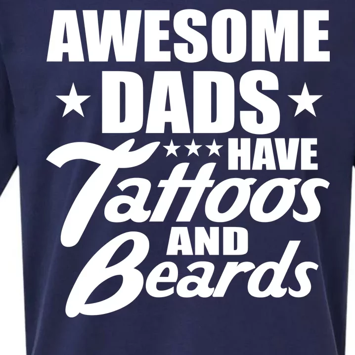 Awesome Dads Have Tattoos And Beards Sueded Cloud Jersey T-Shirt