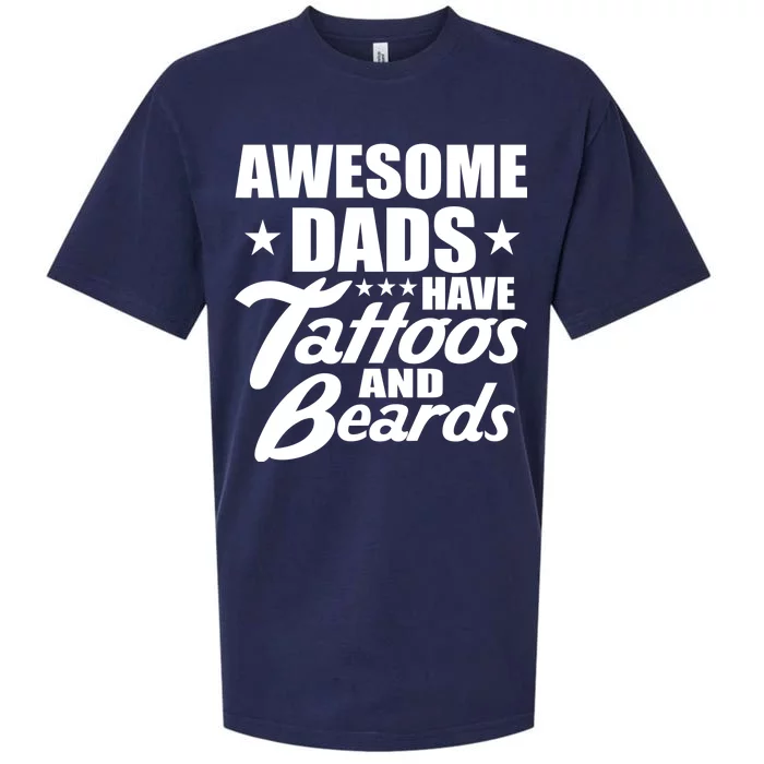 Awesome Dads Have Tattoos And Beards Sueded Cloud Jersey T-Shirt