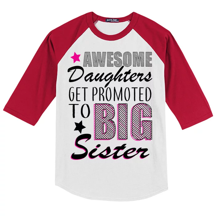 Awesome Daughter Promoted To Big Sister Kids Colorblock Raglan Jersey