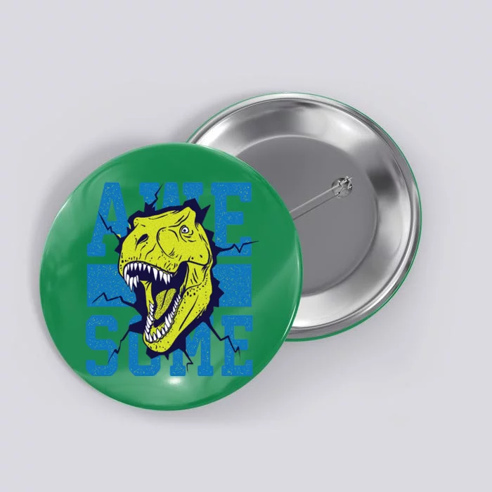 Awesome Dinosaur Cute Button