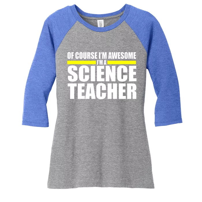 Awesome Science Teacher Women's Tri-Blend 3/4-Sleeve Raglan Shirt